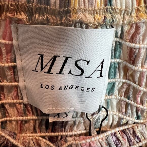 NWT MISA XS Myka Ikat $510 Strapless Cutout Smocked Cotton Blend Dress - Picture 8 of 8